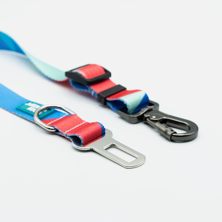 Dog Seatbelt Red and Blue