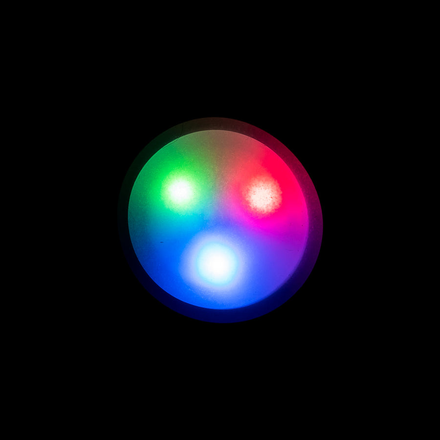 Close-up image of an Airtag holder lighting from Woof Concept for dog collars, showcasing activation and secure fit.